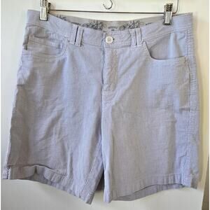 Riders By Lee Shorts Womens 12 Blue White Striped Mid Rise Coastal Beachy Casual